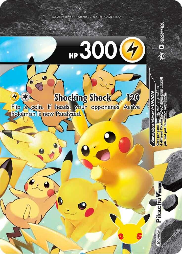 Pikachu V Union #SWSH140 from Celebrations Pokémon card set